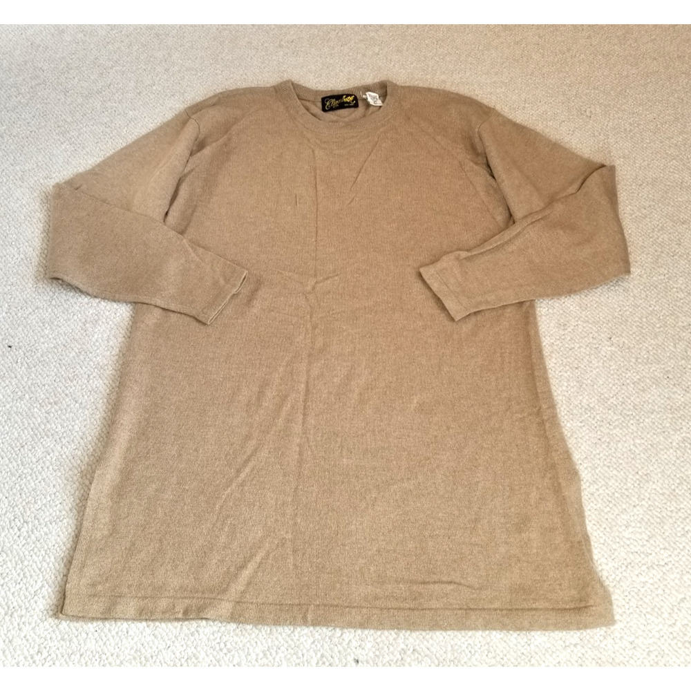 Womens Sweater-ELIZABETH-lt brown 100% cashmere po tunic Luxury Old Money-L